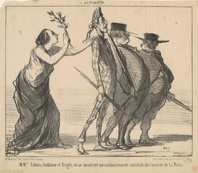 Frau Cobden, Gladstone und Bright ...