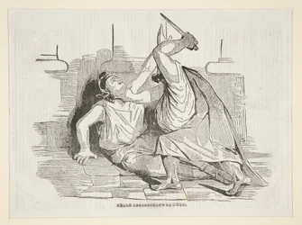 Nero ermordet seine Mutter, aus Charivari, 9. April 1834