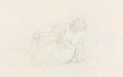 Liegende Frau, die sich auf ihren Arm stützt (verso)