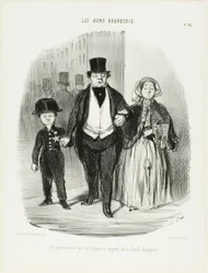 Ein junger Mann, der der Stolz und die Hoffnung der Familie Badinguet ist, Platte 16 aus Les Bons Bourgeois