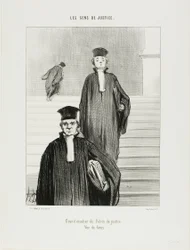 Haupttreppe des Justizpalastes. Vorderansicht, Platte 36 aus Les Gens De Justice