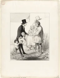 Der Wahlbetrug. "Mein lieber Freund... denken Sie nicht, dass ich gekommen bin, um Sie um Ihre Stimme zu bitten. Ich respektiere die Unabhängigkeit der Meinung zu sehr dafür. Es ist die Baronin, die zu mir sagte: "Geh zu diesem armen Galouzet, sag seiner k