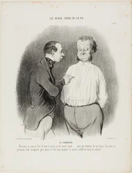Der Hemdenmacher. „Sir, ich habe hier für Sie das Beste geschneidert, das derzeit erhältlich ist..... mit einem Hemd meiner Herstellung kann man sich in jedem Salon präsentieren und wird immer der bestgekleidete Mann der Gesellschaft sein,“ Platte 67 aus L