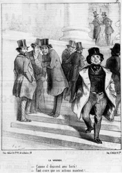 Paris: die Börse, von Daumier - in „Charivari“ vom 19.01.1845