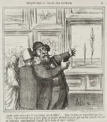 Skizze im Salon von Daumier, Nr. 6: Schaut nur, in was für einer degenerierten und korrupten Welt wir leben...