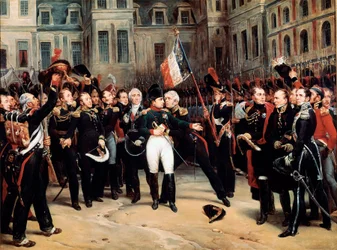 Der Abschied von Napoleon Bonaparte von der kaiserlichen Garde in Fontainebleau