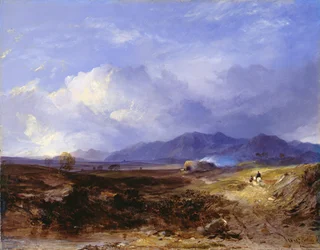 Eine Viehstraße in den westlichen Highlands, um 1850
