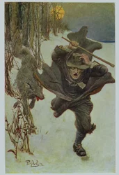 Einmal jagte es Dr. Wilkinson bis in die Stadt selbst, Illustration aus 