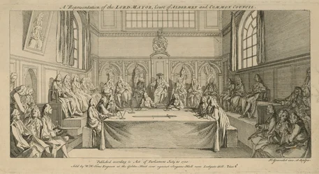 Eine Darstellung des Lord Mayor, Gerichtshof der Aldermen und des Gemeinderats
