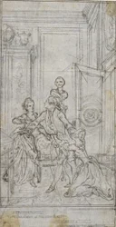 Studie für Vignette-Frontispiz in Charles-Simon Favarts "L