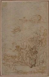 Studie für Vignette in Fontenelles (zugeschrieben) "Les Amours de Mirtil", Canto V
