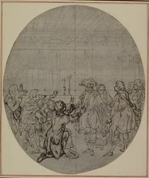 Studie für eine nie veröffentlichte zweite Ausgabe von Colles "La Partie de Chasse de Henri IV", Akt III, Szene 13