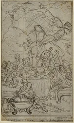 Studie für eine Illustration in Tacitus "Tibère, ou Les Six Premiers Livres des Annales", Buch IV, Band 2, 2. Studie