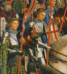 (Detail) der Ritter Christi, von der linken Seite des Genter Altars