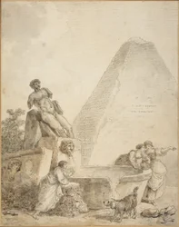 Ein römisches Capriccio mit der Pyramide des Gaius Cestius