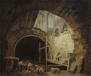 Plünderung der königlichen Gräber in der Basilika Saint-Denis, Oktober 1793, um 1793