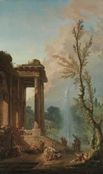Das Portikus eines Landhauses