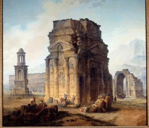Ansicht des Arc de Triomphe und des Theaters von Orange