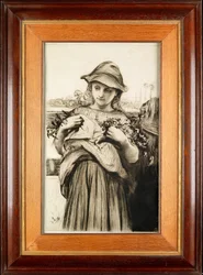 Ein Mädchen mit Blumen