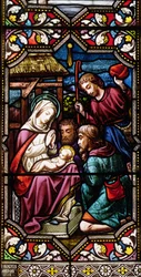 Die Anbetung der Hirten, 1865 (Buntglas)