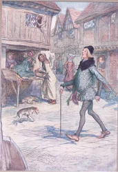 Hält er nicht den Kopf hoch, als ob? Und stolz in seinem Gang?, Illustration aus Die lustigen Weiber von Windsor, 1910