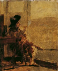 Sitzender Raucher