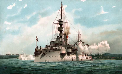 S.M. Küstenpanzerschiff Odin im Salut