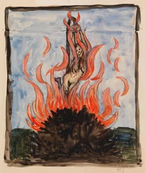 Die Hexe auf dem Scheiterhaufen