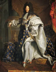 Porträt von Ludwig XIV. von Frankreich, bekannt als Ludwig der Große oder der Sonnenkönig, gemalt von Hyancinthe Rigaud