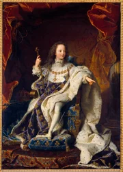 Porträt des fünfjährigen Kindes Ludwig XV. im sakralen Kostüm, König von Frankreich (1710-1774)