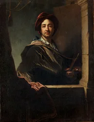 Porträt des Künstlers, halbe Länge, an einem Fenster, 1712
