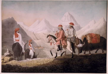 William Moorcroft und Hearsey auf dem Weg zum Manasarovar-See (Tibet) 1812