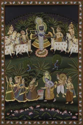 Lebhafte Krishna-Feier