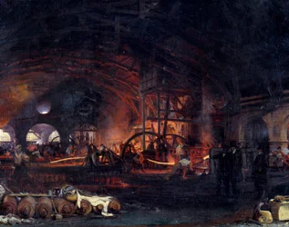 Industrielle Revolution: „Das große Schmiedewerk von Fourchambault“, Detail, 1839. Fourchambault
