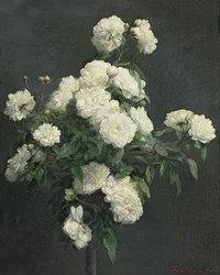 Stillleben mit weißen Pfingstrosen, 1870