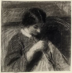 Frau beim Nähen