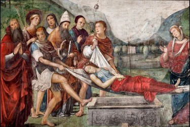 Das Begräbnis der hl. Cäcilia, (Detail)