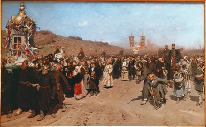 Die religiöse Prozession in der Provinz Kursk
