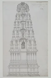 Ein fünfstöckiger Gopuram