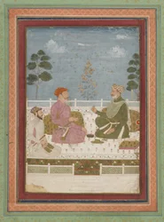 Audienzszene, abgelöstes Albumblatt mit Malerei, ca. 1750