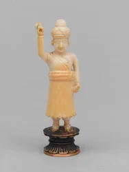 Schwarzer Bauer, Schachfigur, Indien, um 1820