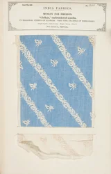 Chikan bestickte Musselinprobe aus Dacca in Bengalen, aus The Collection of the Textile Manufacturers of India, von John Forbes Watson, veröffentlicht 1866