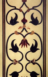Detail der Intarsienarbeit an einer Außenwand, ca. 1631-54