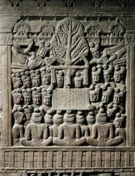 Indische Kunst, Hinduismus: Flachrelief, das Yaksha-Geister darstellt, 2. Jahrhundert v. Chr. Kolkata, Indian Museum