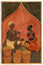 Markt in Indien, um 1880 (Miniatur)