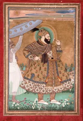 Porträt von Sultan Abul Hasan von Golconda, stehend