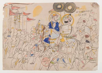 Raja Ram Singh II. von Kotah und Ramkishan Singh von Udaipur, ca. 1850