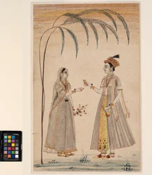 Zwei Frauen unter einem Baum, ca. 1750