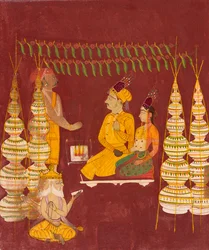Hochzeitszeremonie in Anwesenheit von Brahma, ca. 1680