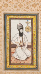 Porträt von Karim Khan Zand, eines von einem Paar mit Nadir Shah, Qajar Iran